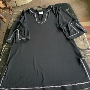 miraclesuit black estilo tunic dress swim coverup size m